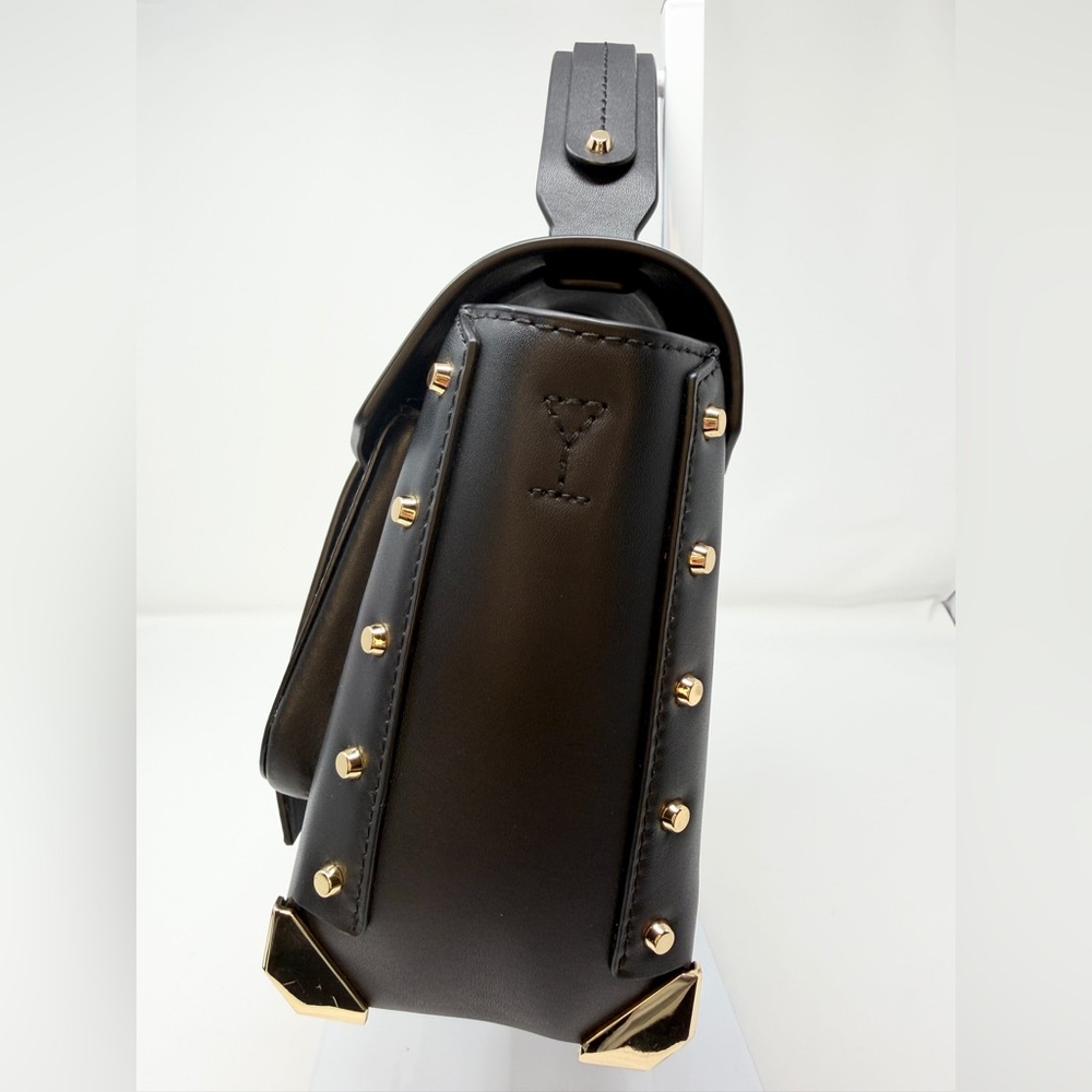 Michael Kors Black Leather Top-Handle Crossbody with Gold Hardware - Picture 5 of 13